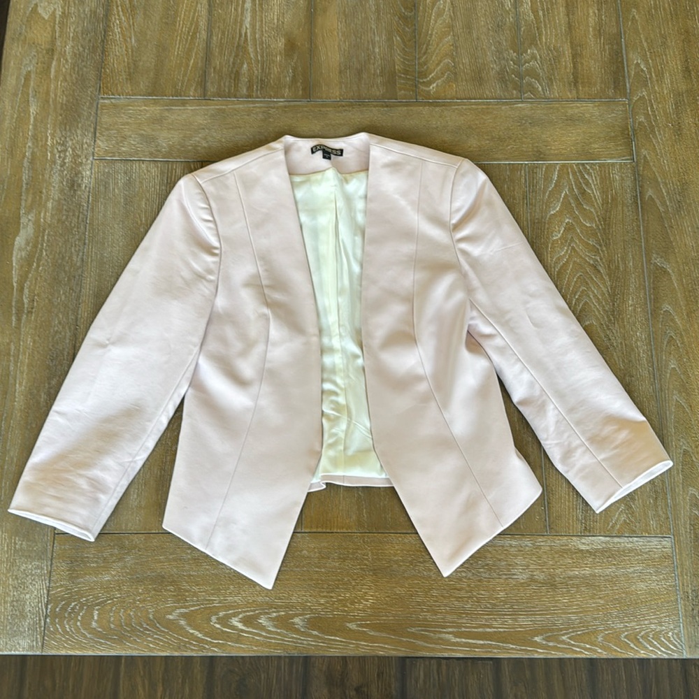 Express light pink suit blazer